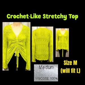 Size M(will fit L)- Crochet-Like Stretchy Top